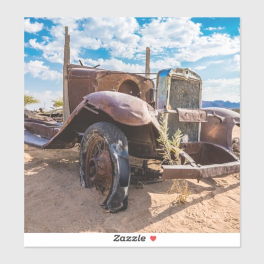 Oude en verlaten auto #3 in Solitaire, Namibië Sticker (Vel)