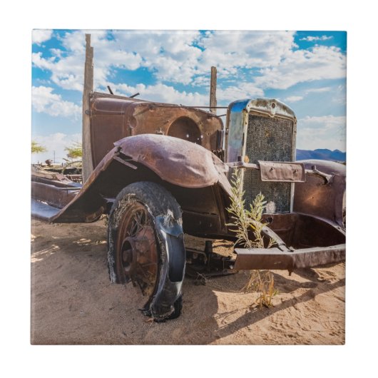 Oude en verlaten auto #3 in Solitaire, Namibië Tegeltje (Voorkant)