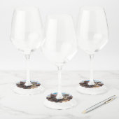 Oude en verlaten auto #3 in Solitaire, Namibië Wijnglaslabel (Set)