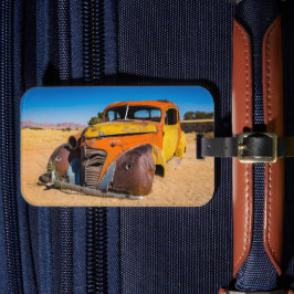Oude en verlaten auto in Solitaire, Namibië Bagagelabel