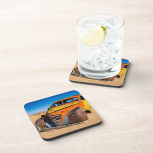 Oude en verlaten auto in Solitaire, Namibië Bier Onderzetter