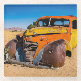 Oude en verlaten auto in Solitaire, Namibië Glazen Onderzetter