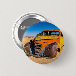 Oude en verlaten auto in Solitaire, Namibië Ronde Button 5,7 Cm