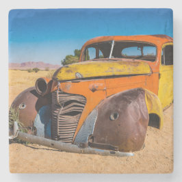 Oude en verlaten auto in Solitaire, Namibië Stenen Onderzetter