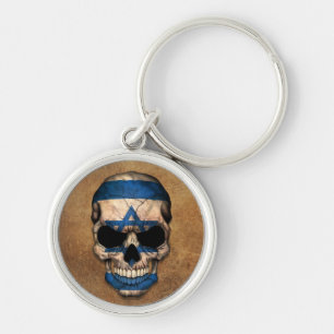 Oude en versleten Israëlische vlag Sleutelhanger
