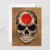Oude en versleten Japanse vlagschedel Briefkaart (Voorkant / Achterkant)