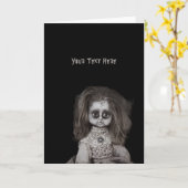 Oude enge griezelige spookpop kaart (Gele Bloem)