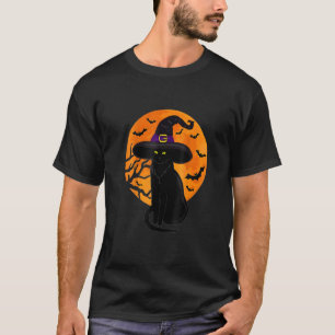 Oude enge Halloween zwarte kat 1 T-shirt