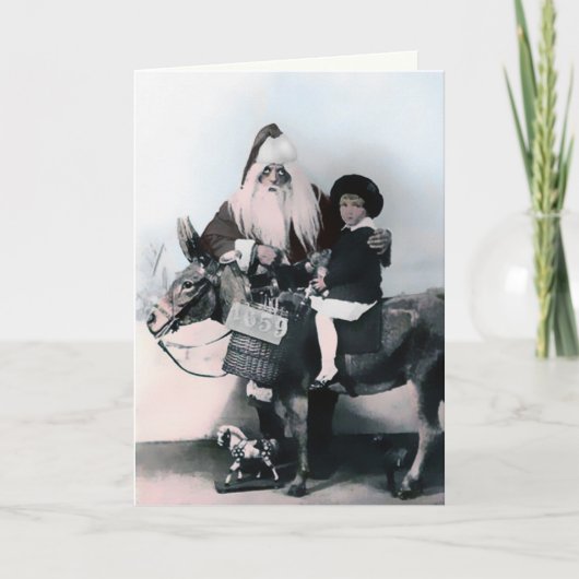 Oude enge kerstman kerstkaart feestdagen kaart (Voorkant)