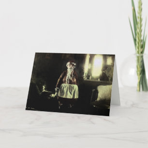 Oude enge kerstman kerstkaart feestdagen kaart