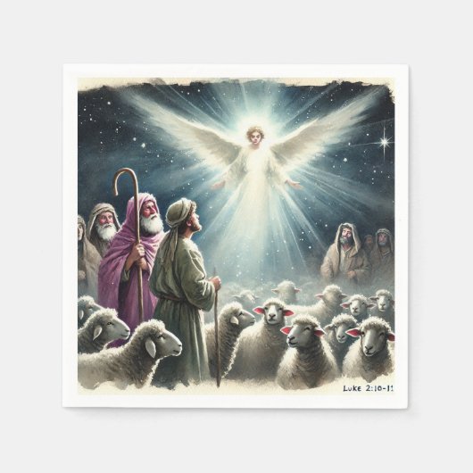 Oude engel & herders Kribbe Decoupage Servet (Voorkant)