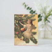Oude engel op kerstboom feestdagenkaart (Staand voorkant)