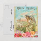Oude engel Pasen groet briefkaart (Voorkant / Achterkant)