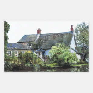 OUDE ENGELAND COTTAGE RECHTHOEKIGE STICKER