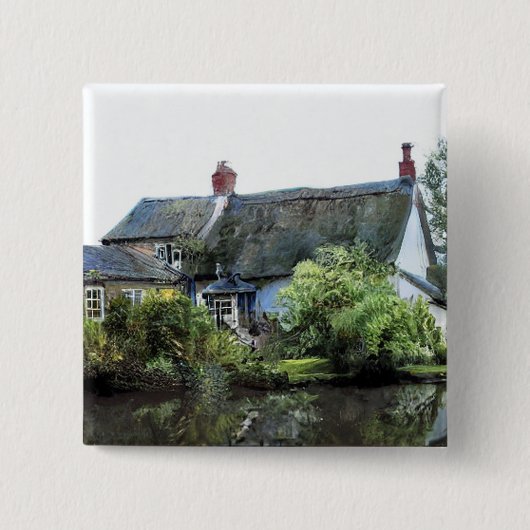 OUDE ENGELAND COTTAGE VIERKANTE BUTTON 5,1 CM (Voorkant)