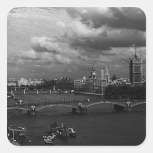 Oude Engeland Londen De rivier de Theems 1970 Vierkante Sticker