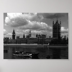 Oude Engeland Londen parlementsgebouwen Poster