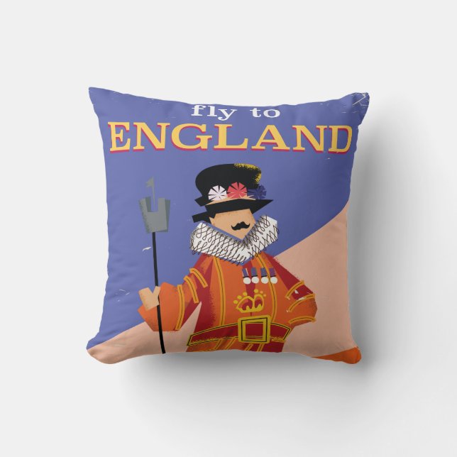 Oude Engeland Londen reisposter. Kussen (Voorkant)