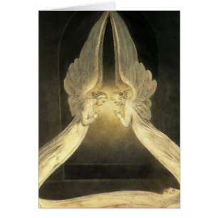 Oude engelen zweven boven Jezus Christus