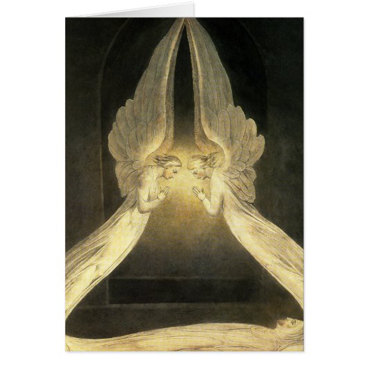 Oude engelen zweven boven Jezus Christus (Voorkant)