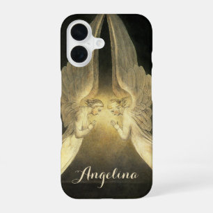 Oude engelen zweven boven Jezus Christus iPhone 16 Hoesje