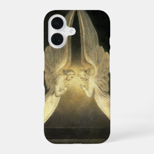 Oude engelen zweven boven Jezus Christus iPhone 16 Hoesje