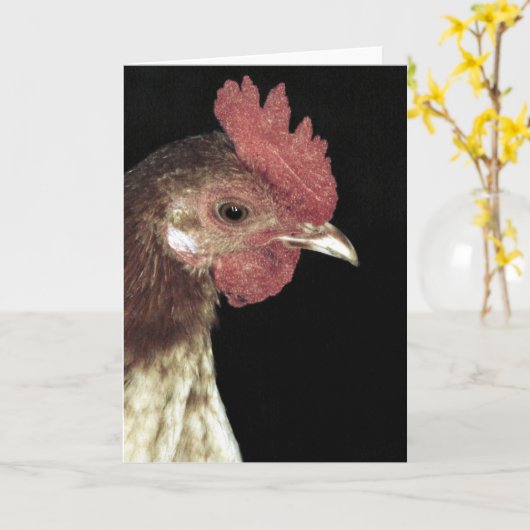 Oude Engelse bantam Rooster Kaart (Gele Bloem)