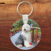 Oude Engelse dag van de lente van Sheepdog Sleutelhanger (Voorkant)