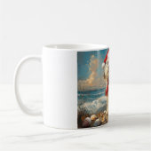 Oude Engelse Herdershond Kerstmis Vintage Strand Koffiemok (Links)