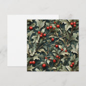 Oude Engelse hulstbesbotanische afbeelding Feestdagenkaart (Voorkant / Achterkant)