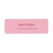 Oude Engelse kalligrafie Script Text Elegant Pink Etiket (Voorkant)
