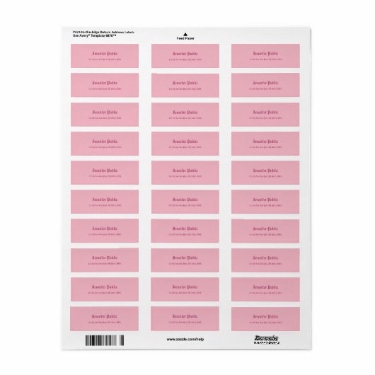 Oude Engelse kalligrafie Script Text Elegant Pink Etiket (Full Sheet)