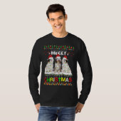 Oude Engelse kerstboomluis (Sheepdog Tree Light Xm T-shirt (Voorkant volledig)