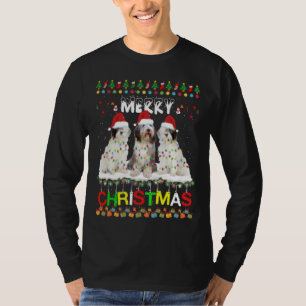 Oude Engelse kerstboomluis (Sheepdog Tree Light Xm T-shirt