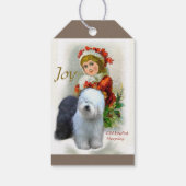 Oude Engelse kerstcadeautjes van Sheepdog Cadeaulabel (Achterkant)