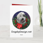 Oude Engelse kerstcadeautjes van Sheepdog Feestdagen Kaart (Achterkant)