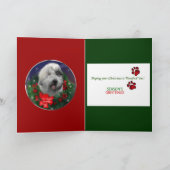 Oude Engelse kerstcadeautjes van Sheepdog Feestdagen Kaart (Binnen)