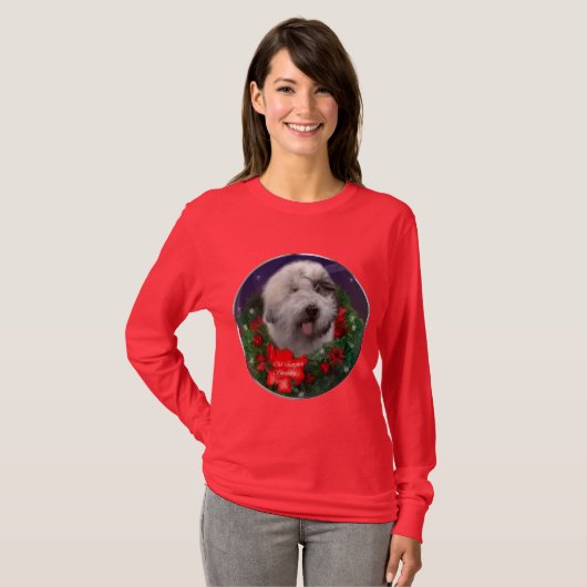 Oude Engelse kerstcadeautjes van Sheepdog T-shirt (Voorkant volledig)