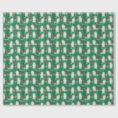 Oude Engelse kerstfeestdag in Sheepdog Cadeaupapier (Vlak)