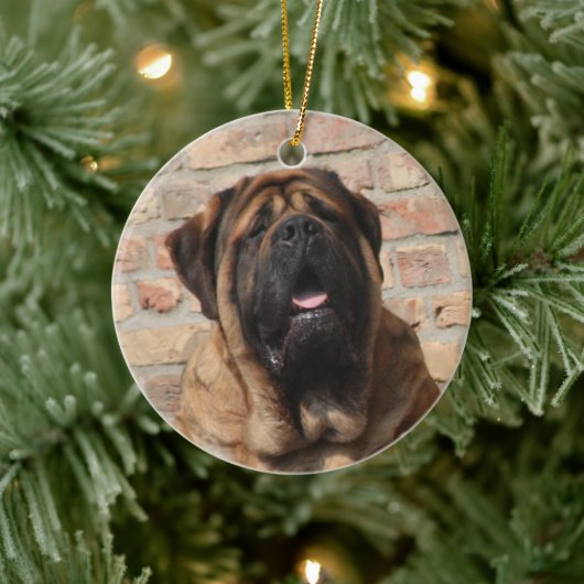 oude engelse Mastiff Keramisch Ornament (Boom)