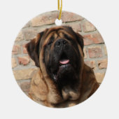 oude engelse Mastiff Keramisch Ornament (Voorkant)