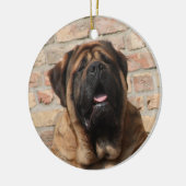 oude engelse Mastiff Keramisch Ornament (Links)