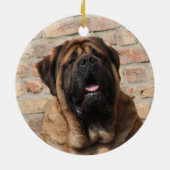 oude engelse Mastiff Keramisch Ornament (Achterkant)