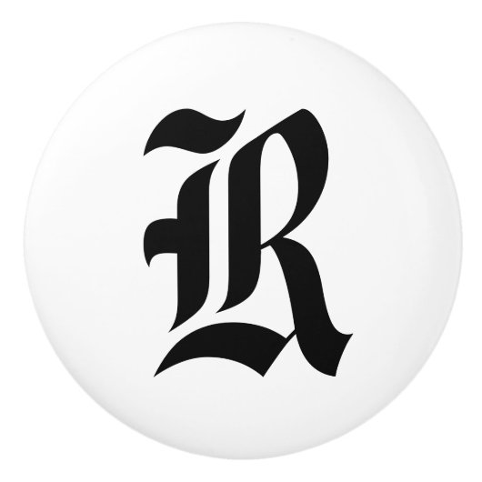 Oude Engelse monogrammed Drawer Knobs Keramische Knop (Voorkant)