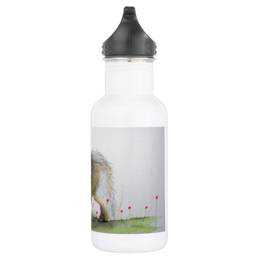 Oude Engelse schapenhondje en papaver Waterfles (Rechts)