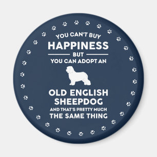 Oude Engelse Sheepdog Adoption Happiness Magneet