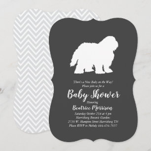 Oude Engelse Sheepdog Dog Baby shower Neutraal Kaart