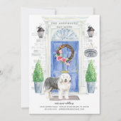 Oude Engelse Sheepdog door Moving Announement Kaart (Voorkant)