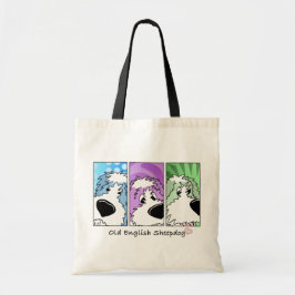 Oude Engelse Sheepdog Faces Canvas tas