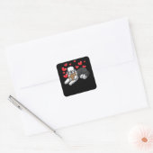 Oude Engelse Sheepdog-hond met gekke dieren en Vierkante Sticker (Envelop)